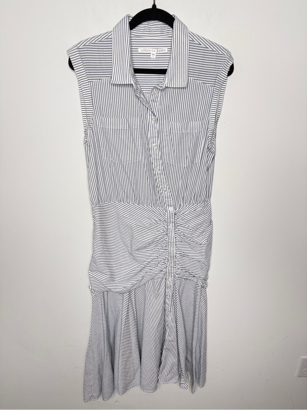 Veronica Beard Blue Striped Celeste Dress 8 - Picture 2 of 6